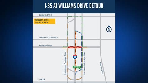 Mainlanes of I-35 North in Georgetown to close for construction